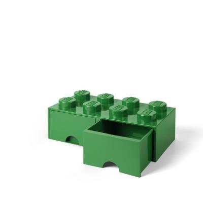 Opakowanie Lego pojemnik klocek z szufladami ósemka zielony
