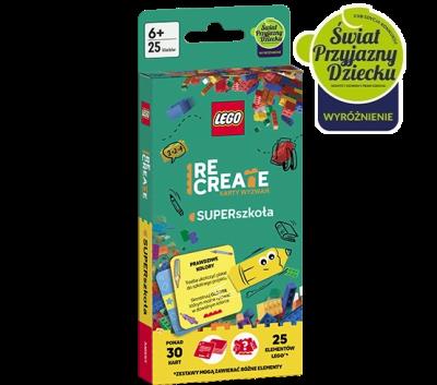 Lego Recreate. Karty wyzwań. SUPERszkoła. Autor:   Praca zbiorowa. SmakLiter.pl Okładka książki Lego Recreate. Karty wyzwań. SUPERszkoła