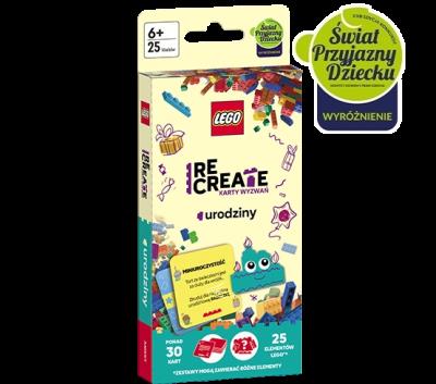 Lego Recreate. Karty wyzwań. Urodziny. Autor: Ameet Studio. SmakLiter.pl Okładka książki Lego Recreate. Karty wyzwań. Urodziny