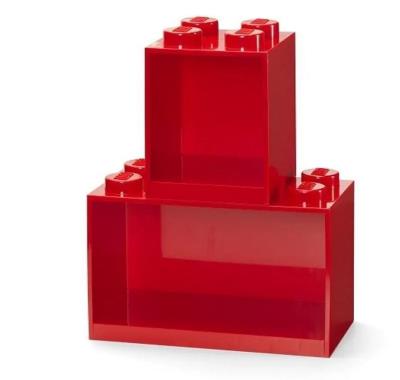 Lego zestaw półek czerwony. Wydawca: NHG. SmakLiter.pl Opakowanie Lego zestaw półek czerwony