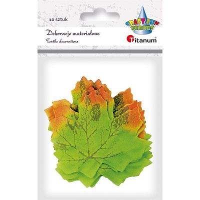 Opakowanie Liście klonu materiałowe zielono-pomarańcz. 10szt