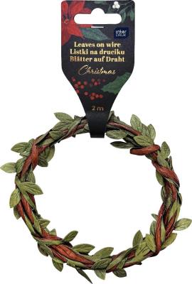Opakowanie Listki na druciku 2m Christmas