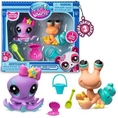 Opakowanie Littlest Pet Shop Zestaw figurek Ośmiornica i Krab +akcesoria seria 3