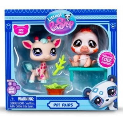 Opakowanie Littlest Pet Shop Żyrafa i Leniwiec + akcesoria