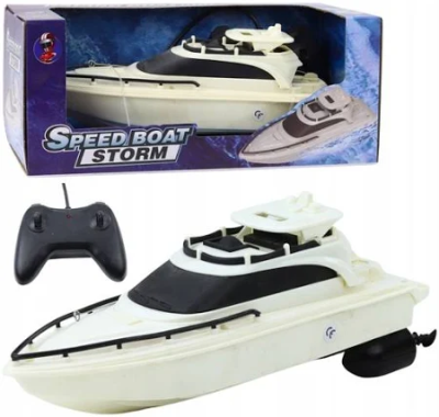 Opakowanie Łódź motorowa R/C na baterie czarno-biała