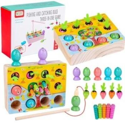 Opakowanie Łowienie rybek warzyw drewniane magnetyczne