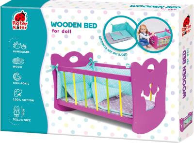 Opakowanie Łóżeczko drewniane duże z akcesoriami do spania RW1201