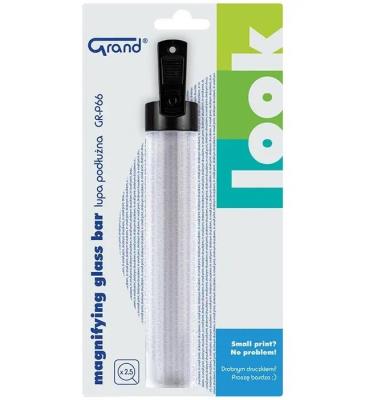 Lupa podłużna szkło powiększające 2,5x GRAND. Wydawca: Grand. SmakLiter.pl Opakowanie Lupa podłużna szkło powiększające 2,5x GRAND