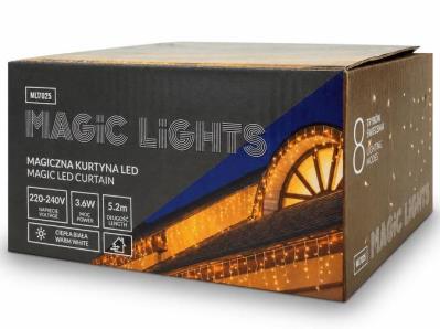 Opakowanie Magiczna kurtyna 150led 8 tryb IP44 2700K 5,2m 31V