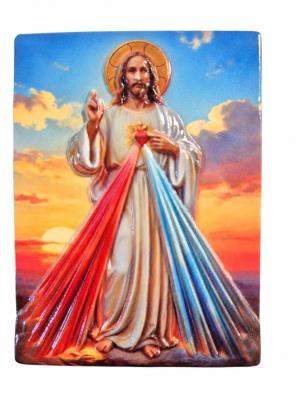 Opakowanie Magnes Jezus Miłosierny Żywica Wypukły 80x60mm
