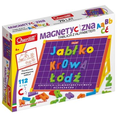 Magnetyczna tablica z alfabetem. Wydawca: Quercetti. SmakLiter.pl Opakowanie Magnetyczna tablica z alfabetem