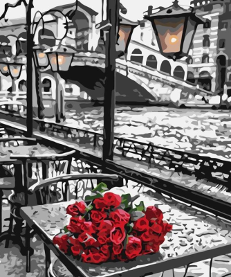 Opakowanie Malowanie po numerach 40x50cm Róże na stoliku