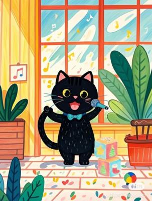 Opakowanie Malowanie po numerach 40x50cm Śpiewający kotek