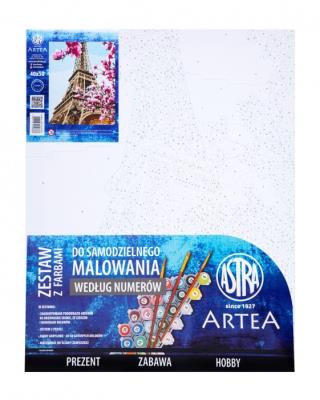 Malowanie po numerach Astra Artea Wieża Eiffla. Wydawca: ASTRA art-pap. SmakLiter.pl Opakowanie Malowanie po numerach Astra Artea Wieża Eiffla