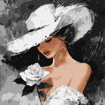 Opakowanie Malowanie po numerach - Biała róża 40x40cm