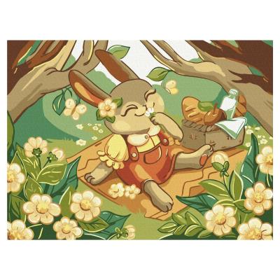 Opakowanie Malowanie po numerach BRUSHME 30x40cm Kids Zajączki na pikniku