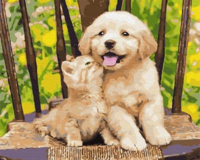 Opakowanie Malowanie po numerach BRUSHME 40x50 cm Mali Przyjaciele