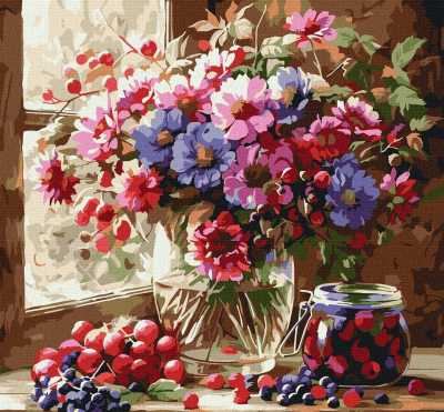 Opakowanie Malowanie po numerach - Bukiet i owoce 40x40cm