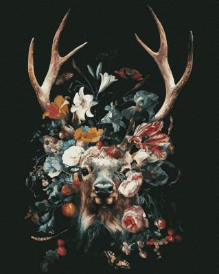 Opakowanie Malowanie po numerach czarne płótno - Jeleń