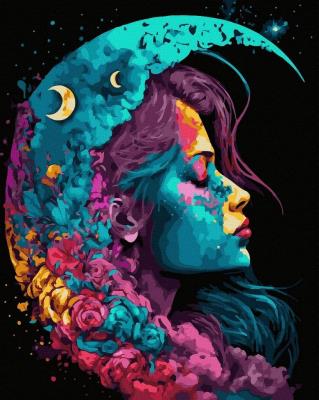 Opakowanie Malowanie po numerach czarne płótno - Księżycowa..