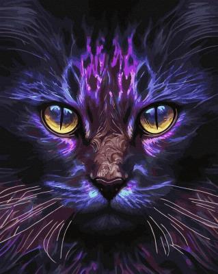 Opakowanie Malowanie po numerach czarne płótno - Magiczny Kot