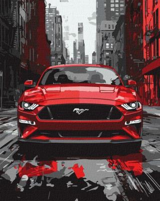 Opakowanie Malowanie po numerach - Czerwony mustang 40x50cm