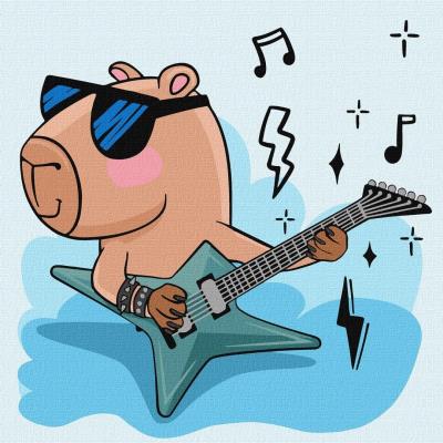 Opakowanie Malowanie po numerach - Kapibara gwiazda rocka