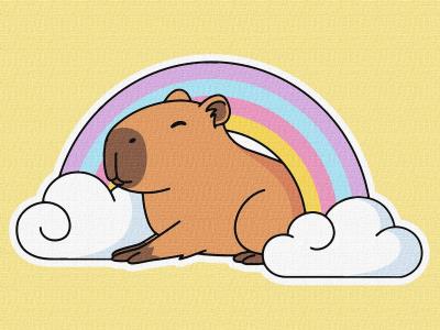 Opakowanie Malowanie po numerach - Kapibara i tęcza Kids