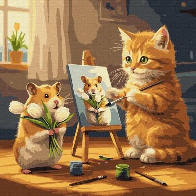 Opakowanie Malowanie po numerach - Keith jest artystą 40x40cm