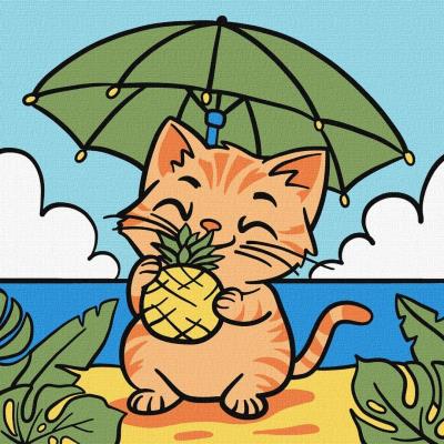 Opakowanie Malowanie po numerach - Kot i ananas 25x25cm