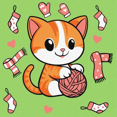 Opakowanie Malowanie po numerach - Kotek i kłębuszek 1 Kids