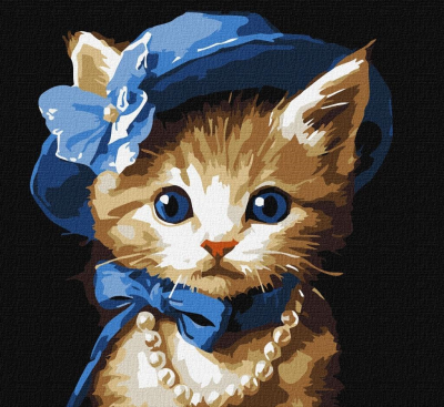 Opakowanie Malowanie po numerach - Kotek w kapeluszu 30x30cm