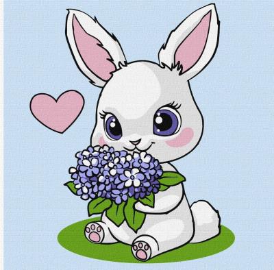 Opakowanie Malowanie po numerach - Króliczek z hortensjami