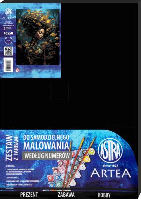 Malowanie po numerach na czarnym płótnie Astra Artea Promień złota. Wydawca: ASTRA art-pap. SmakLiter.pl Opakowanie Malowanie po numerach na czarnym płótnie Astra Artea Promień złota