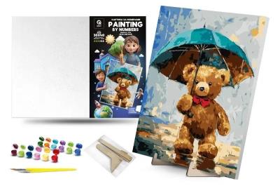 Opakowanie Malowanie po numerach - Niedżwiadek i deszcz 30x40
