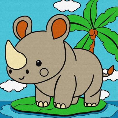 Opakowanie Malowanie po numerach - Nosorożec 25x25cm