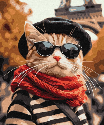 Opakowanie Malowanie po numerach - Puszysty w Paryżu 40x50cm