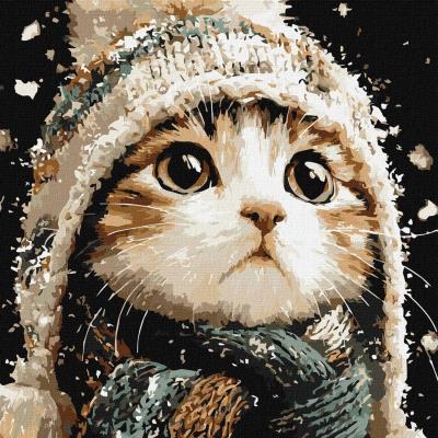 Opakowanie Malowanie po numerach -Śnieżny kotek 40x40cm