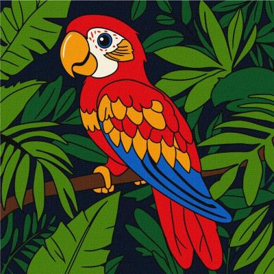 Opakowanie Malowanie po numerach - Wielobarwna papuga 25x25cm