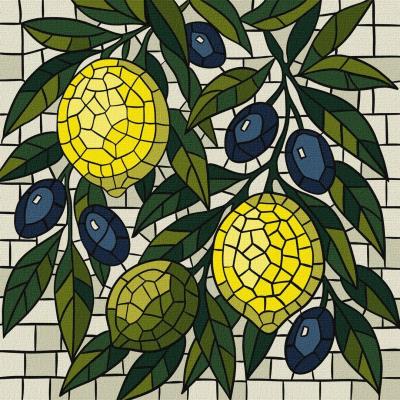 Opakowanie Malowanie po numerach - Witraż. Cytryny 30x30cm