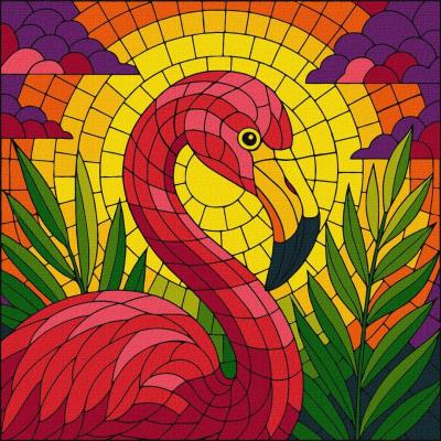 Opakowanie Malowanie po numerach - Witraż. Flaming 30x30cm