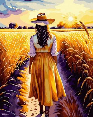 Opakowanie Malowanie po numerach + złota farba - Dziewczyna z