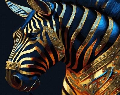 Opakowanie Malowanie po numerach + złota farba - Złota zebra