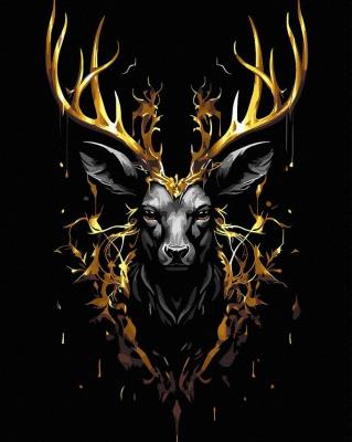 Opakowanie Malowanie po numerach + złota farba - Złoty jeleń