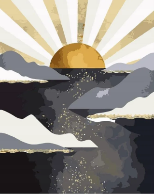 Opakowanie Malowanie po numerach - Złote promienie 40x50cm