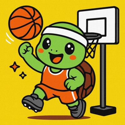 Opakowanie Malowanie po numerach - Żółwik gra w koszykówkę