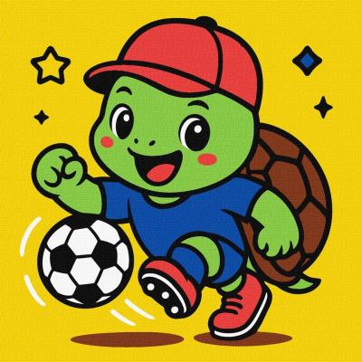 Opakowanie Malowanie po numerach - Żółwik gra w piłkę nożną