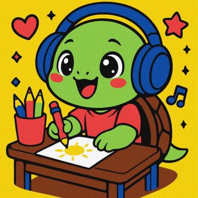 Opakowanie Malowanie po numerach - Żółwik rysuje 25x25cm