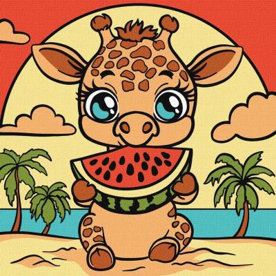 Opakowanie Malowanie po numerach - Żyrafa i arbuz 25x25cm