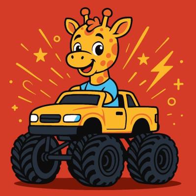 Opakowanie Malowanie po numerach - Żyrafa w samochodzi Kids